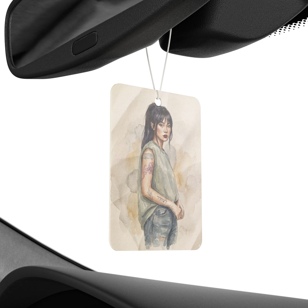 Car Air Freshener – Elegant Anime-Style Girl Portrait
