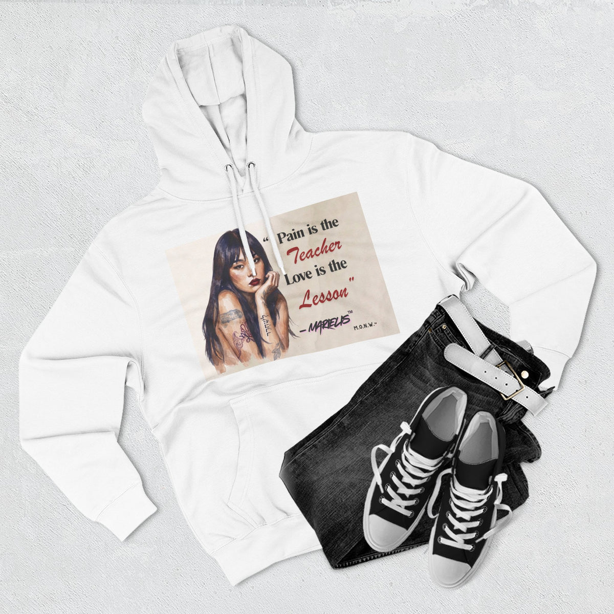 Pain Is the Teacher, Love Is the Lesson Three-Panel Fleece Hoodie