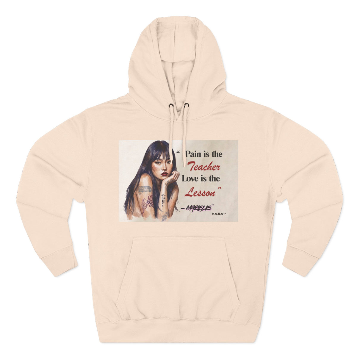 Pain Is the Teacher, Love Is the Lesson Three-Panel Fleece Hoodie