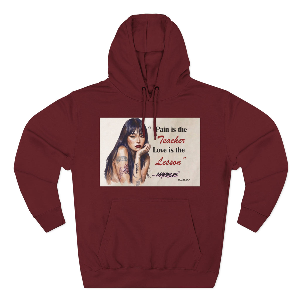 Pain Is the Teacher, Love Is the Lesson Three-Panel Fleece Hoodie