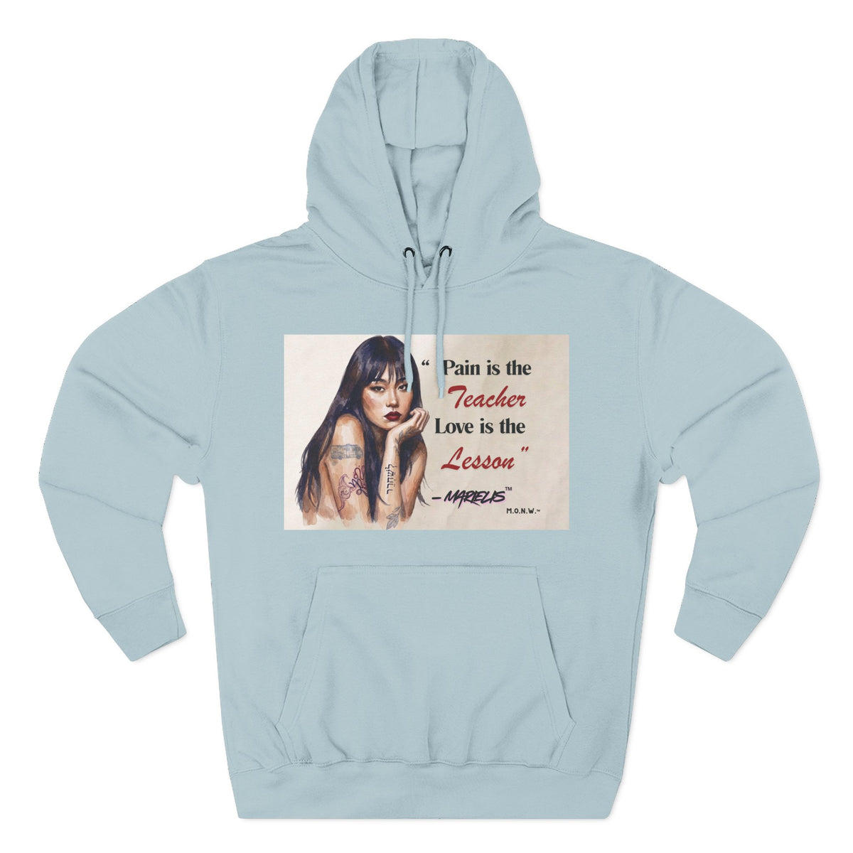Pain Is the Teacher, Love Is the Lesson Three-Panel Fleece Hoodie