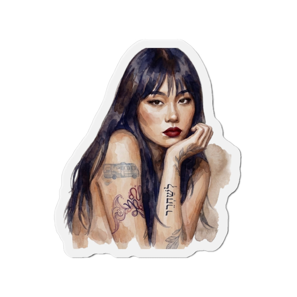 Alternative Tattooed Woman Die-Cut Magnet