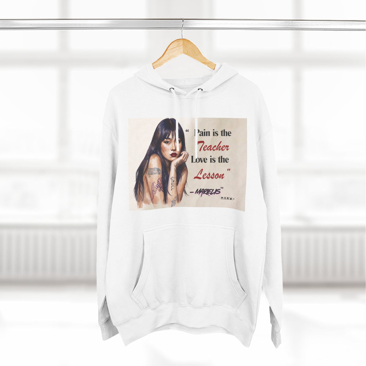 Pain Is the Teacher, Love Is the Lesson Three-Panel Fleece Hoodie