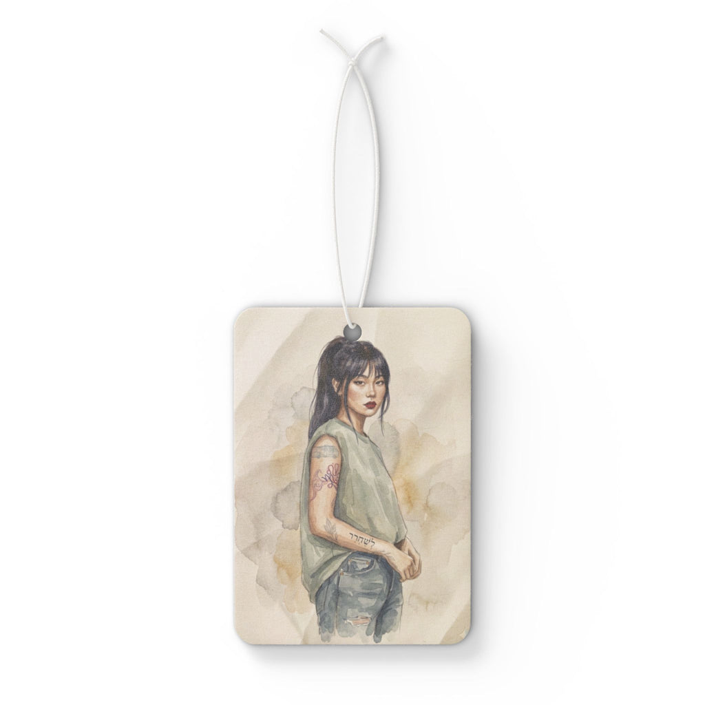 Car Air Freshener – Elegant Anime-Style Girl Portrait