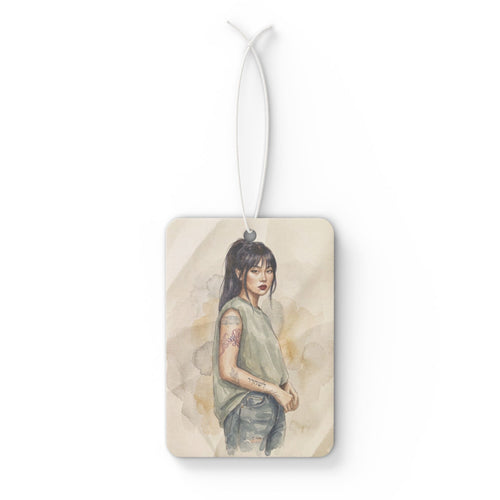 Car Air Freshener – Elegant Anime-Style Girl Portrait
