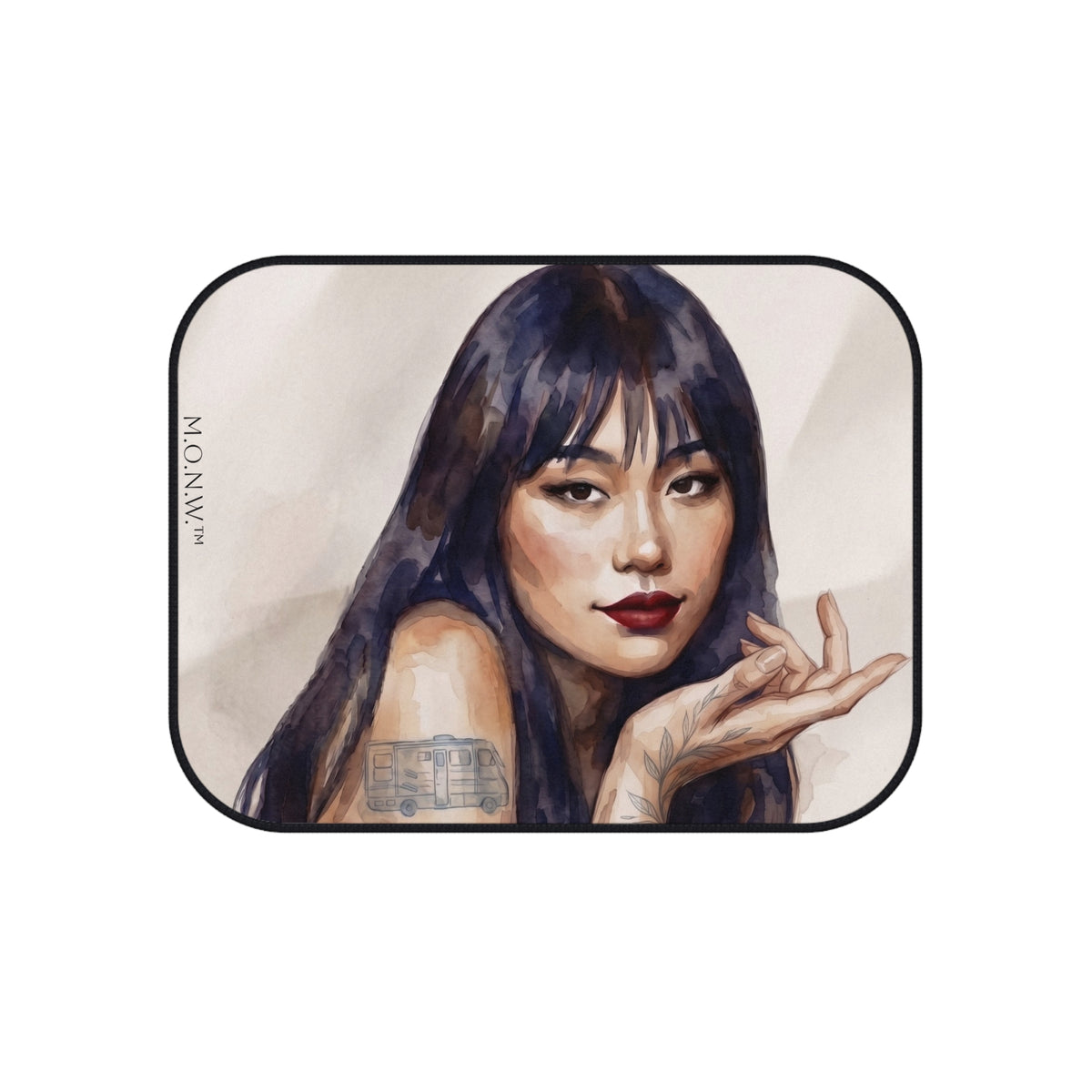 Car Mats Set of 4 – Spanish Humor “El Dolor Es el Maestro” Tattooed Woman Design