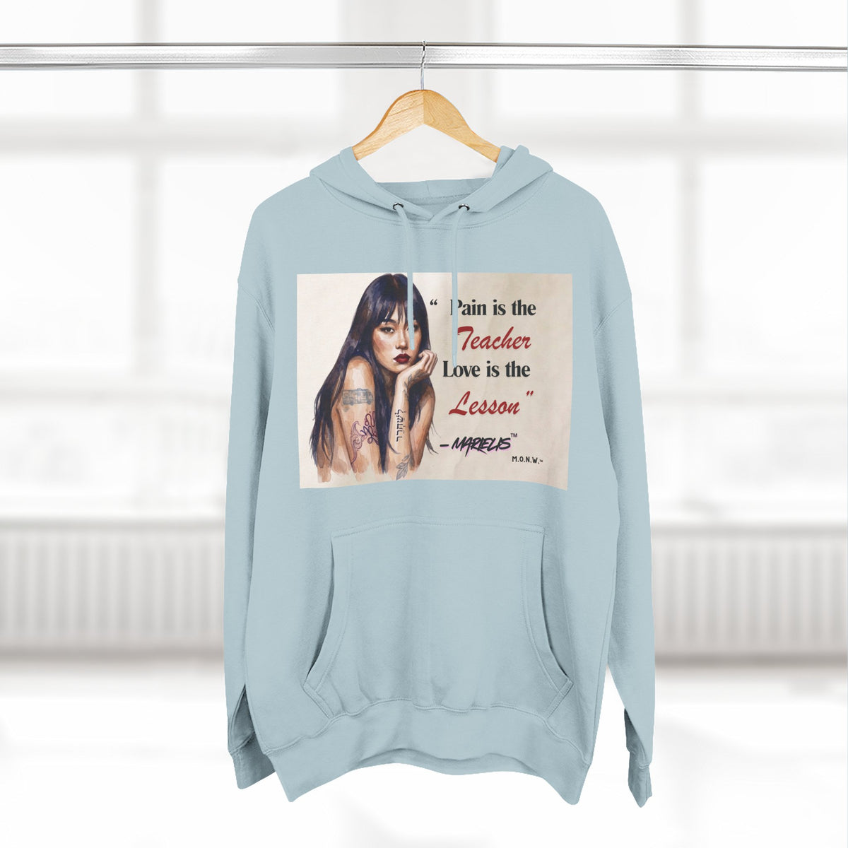 Pain Is the Teacher, Love Is the Lesson Three-Panel Fleece Hoodie