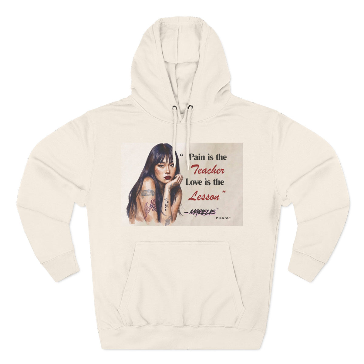 Pain Is the Teacher, Love Is the Lesson Three-Panel Fleece Hoodie