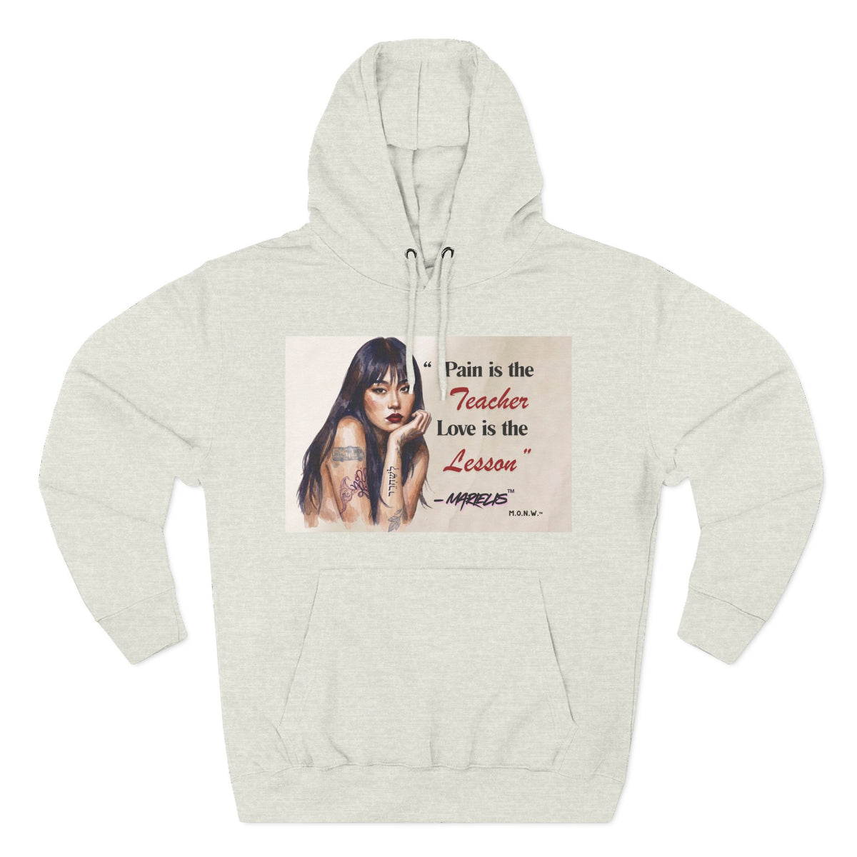 Pain Is the Teacher, Love Is the Lesson Three-Panel Fleece Hoodie