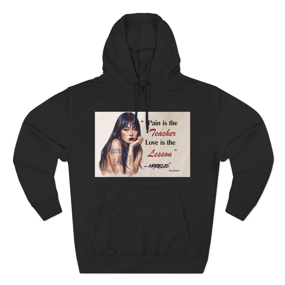 Pain Is the Teacher, Love Is the Lesson Three-Panel Fleece Hoodie