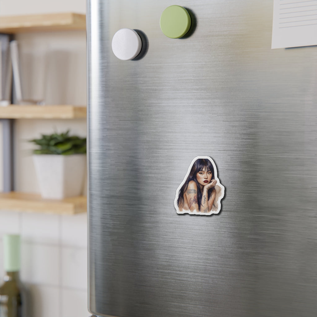 Alternative Tattooed Woman Die-Cut Magnet
