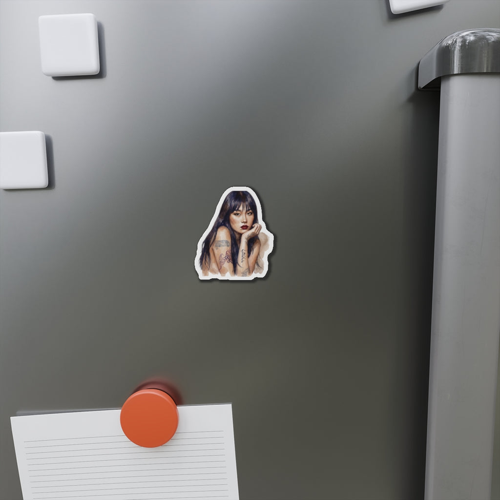 Alternative Tattooed Woman Die-Cut Magnet