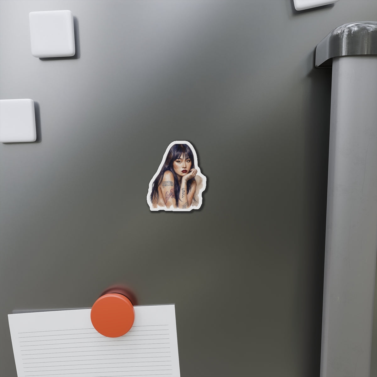 Alternative Tattooed Woman Die-Cut Magnet