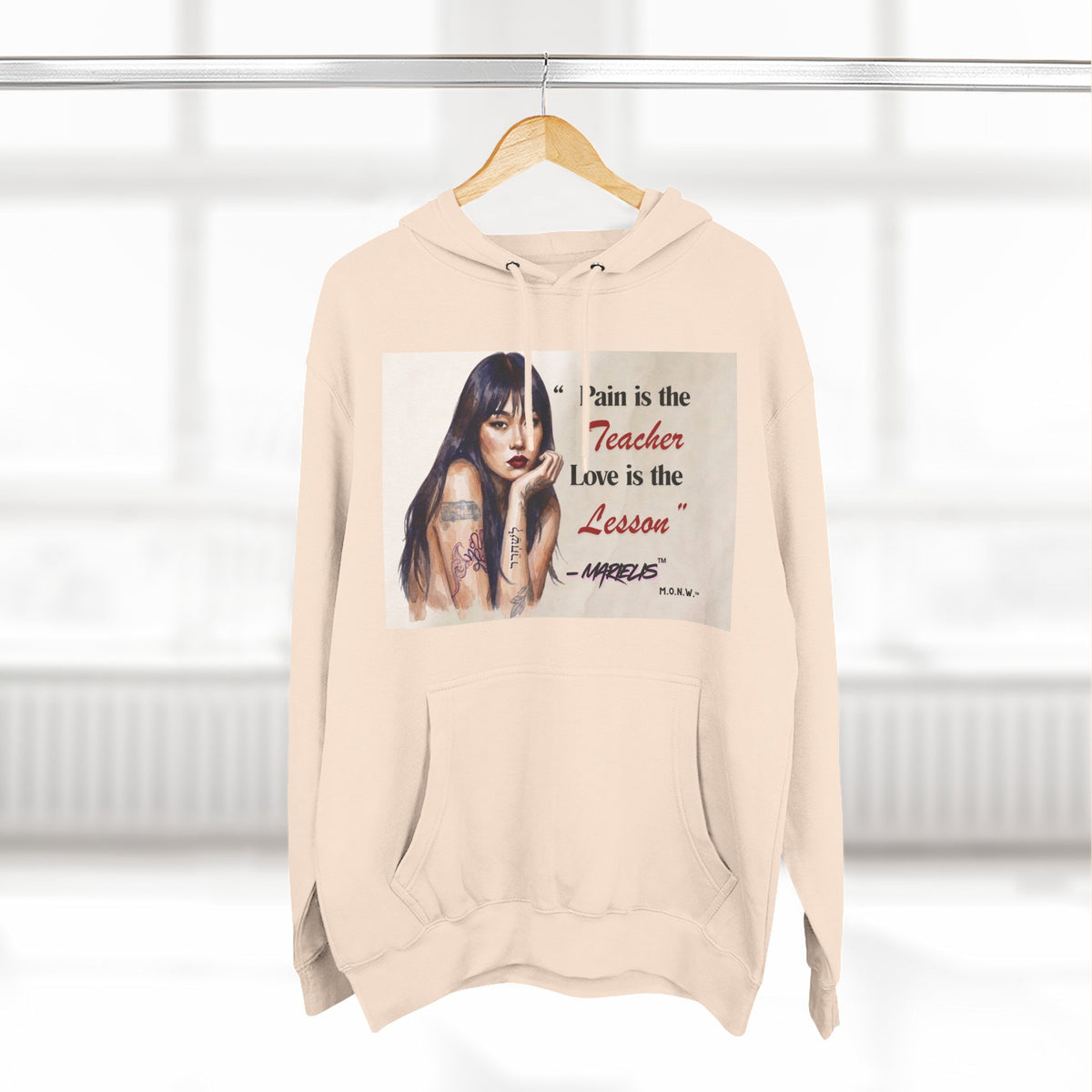 Pain Is the Teacher, Love Is the Lesson Three-Panel Fleece Hoodie