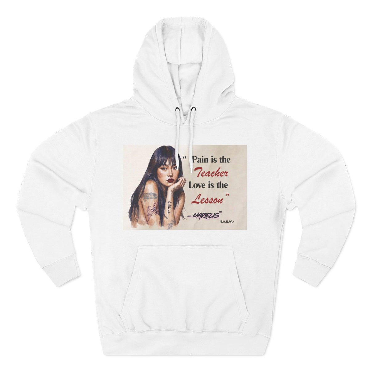 Pain Is the Teacher, Love Is the Lesson Three-Panel Fleece Hoodie